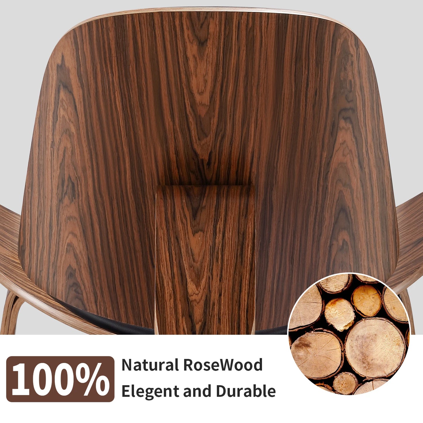 Solid Wood Three-Legged Chair