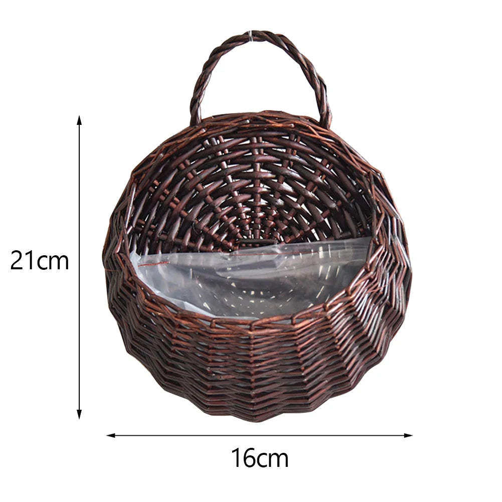 Rustic Flower Pot Basket Wicker Storage Container