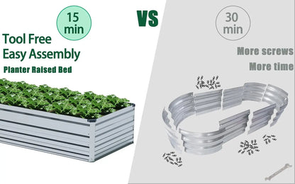 2-Pack Galvanized Steel Raised Garden Bed Kit