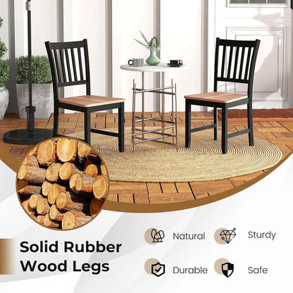 Wooden Farmhouse Dining Chairs Set of 4