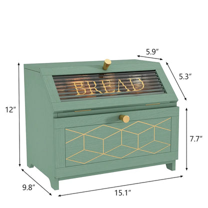 Wooden Double-Layer Bread Box