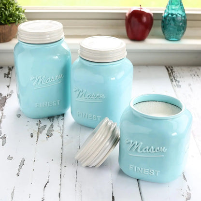 Farmhouse Ceramic Kitchen Canister Set