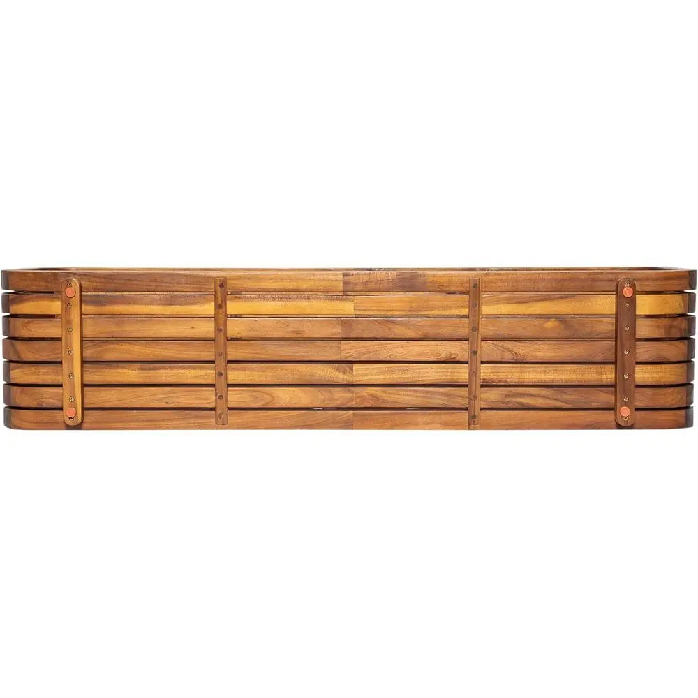 Acacia Wood Patio Coffee Table, Slatted Design