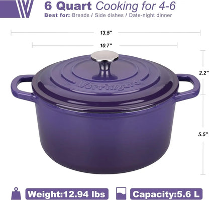 Enameled Cast Iron Dutch Oven with Lid