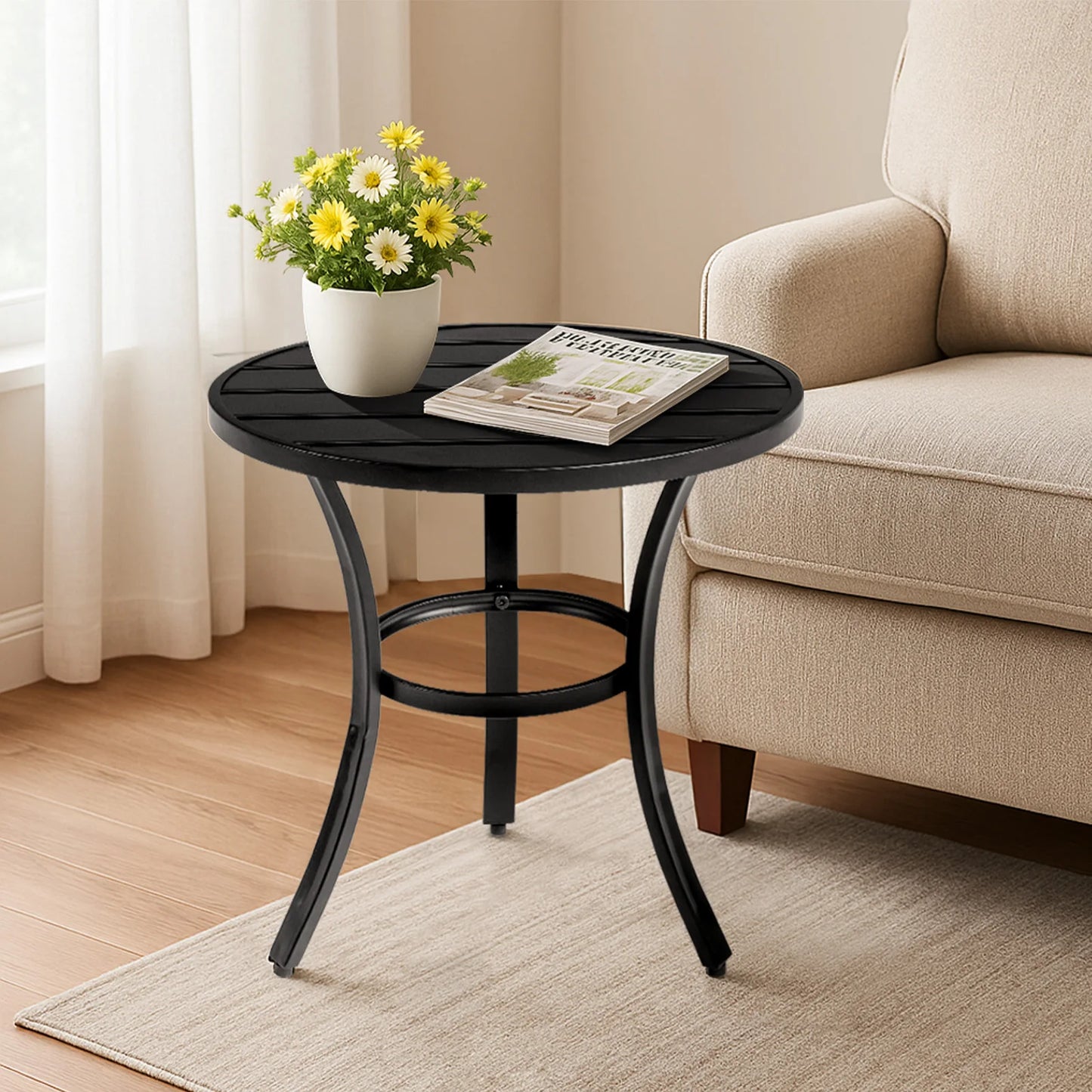 Outdoor Round Small Metal Table