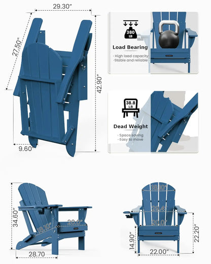 Folding Adirondack chairs and table set