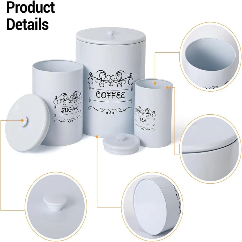 Farmhouse Kitchen Storage Canisters Set with Lids