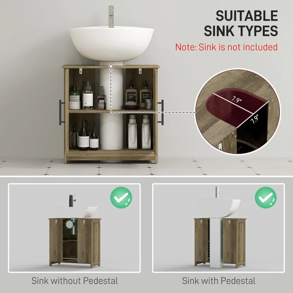 Farmhouse Sink with Barndoor Storage Cabinet
