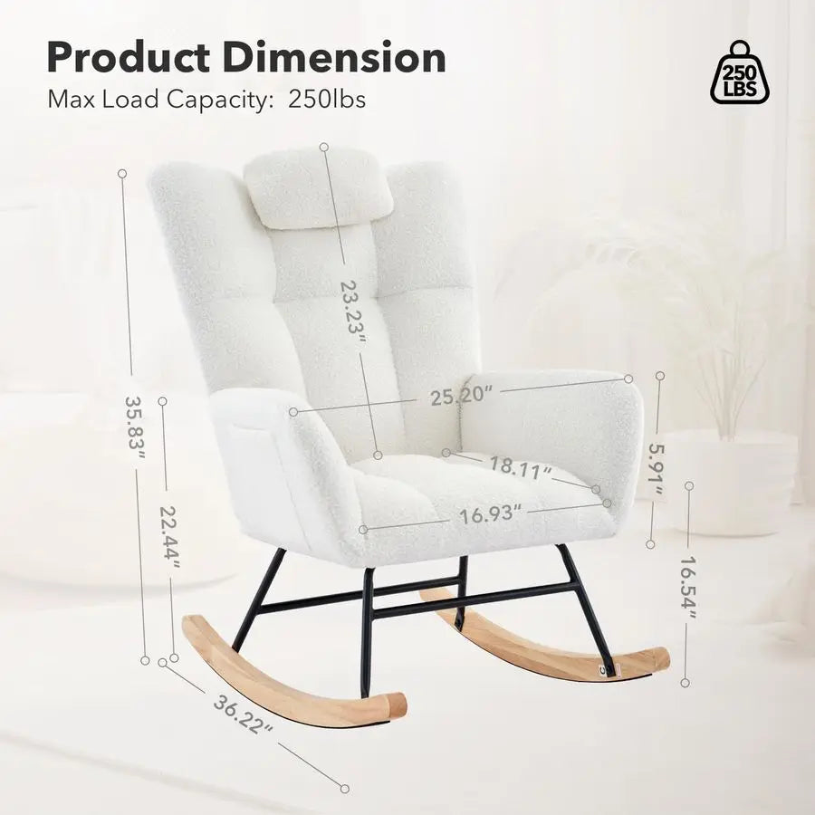 Fluffy Glider Rocker