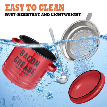Farmhouse Bacon Grease Container with Strainer