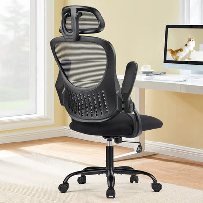 Mesh Office Chair with Flip-up Arms