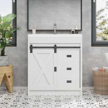 Rustic Barndoor Style Vanity with Sink