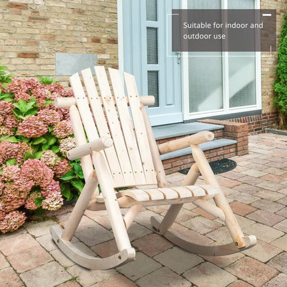Rocking Chair Indoor/Outdoor Wooden Log Color-
