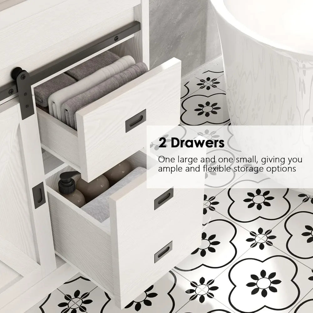 Rustic Barndoor Style Vanity with Sink