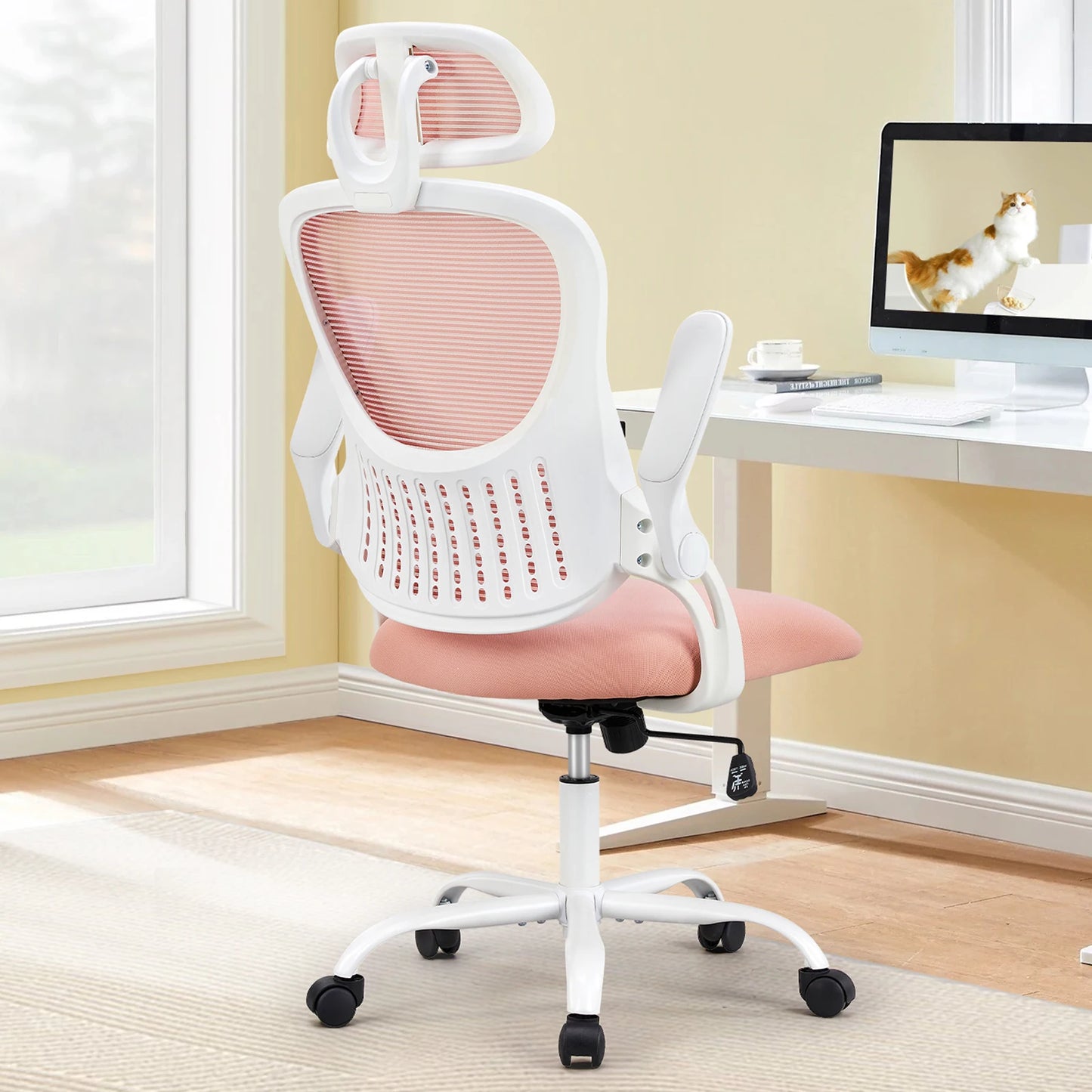 Mesh Office Chair with Flip-up Arms