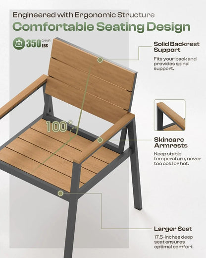 Outdoor Dining Set with Umbrella Hole