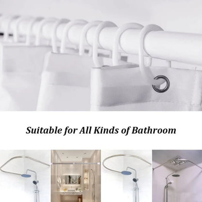Waterproof Shower Curtain with 12 Hooks Geometric