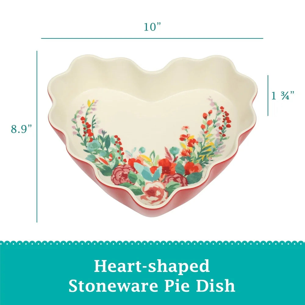 Heart Ruffle Ceramic Pie Pan