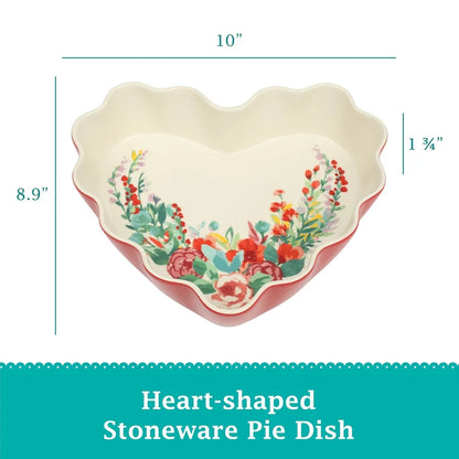 Heart Ruffle Ceramic Pie Pan