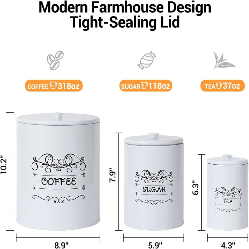 Farmhouse Kitchen Storage Canisters Set with Lids