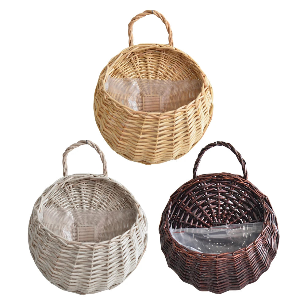 Rustic Flower Pot Basket Wicker Storage Container