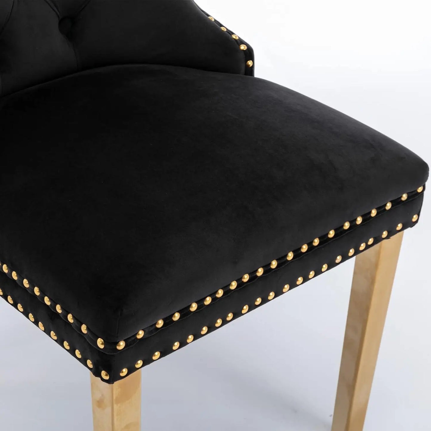 Nailhead Trimmed Dining Chairs Set 2
