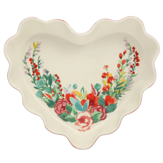 Heart Ruffle Ceramic Pie Pan