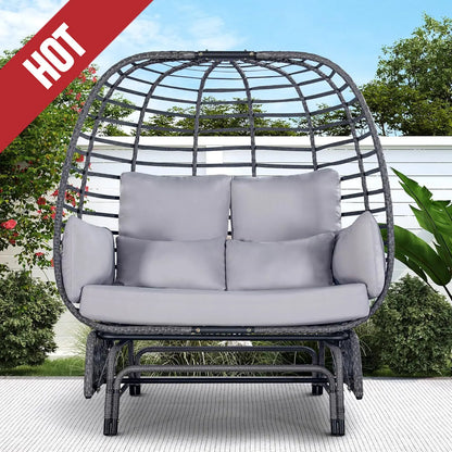 Double Egg Oversized Wicker Glider