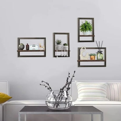 Rustic Farmhouse Hanging Natural Wood Shelves
