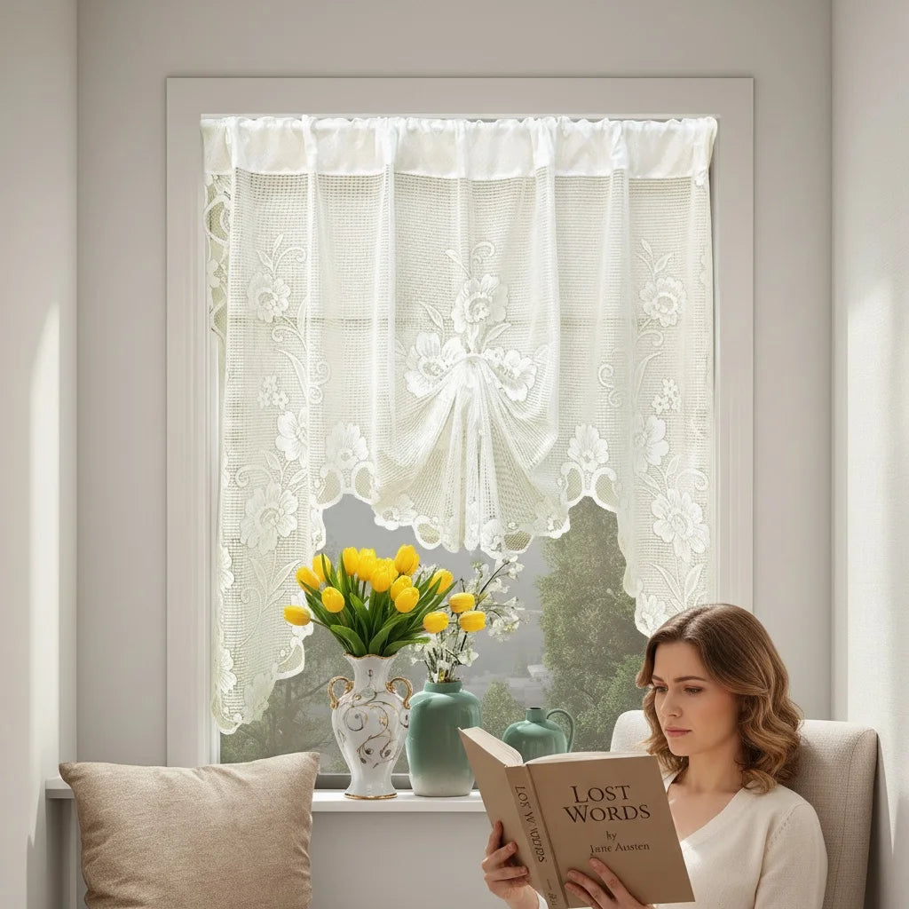Farmhouse Short Lace Window Valance