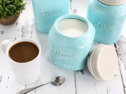 Farmhouse Ceramic Kitchen Canister Set
