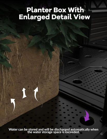 Outdoor Raised Planter Box w/ Trellis