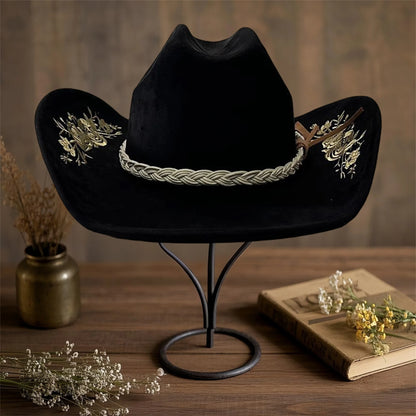 Unisex Cowboy Hat with Wide Brim