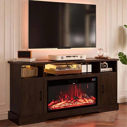 Farmhouse Style Electric Fireplace TV Stand