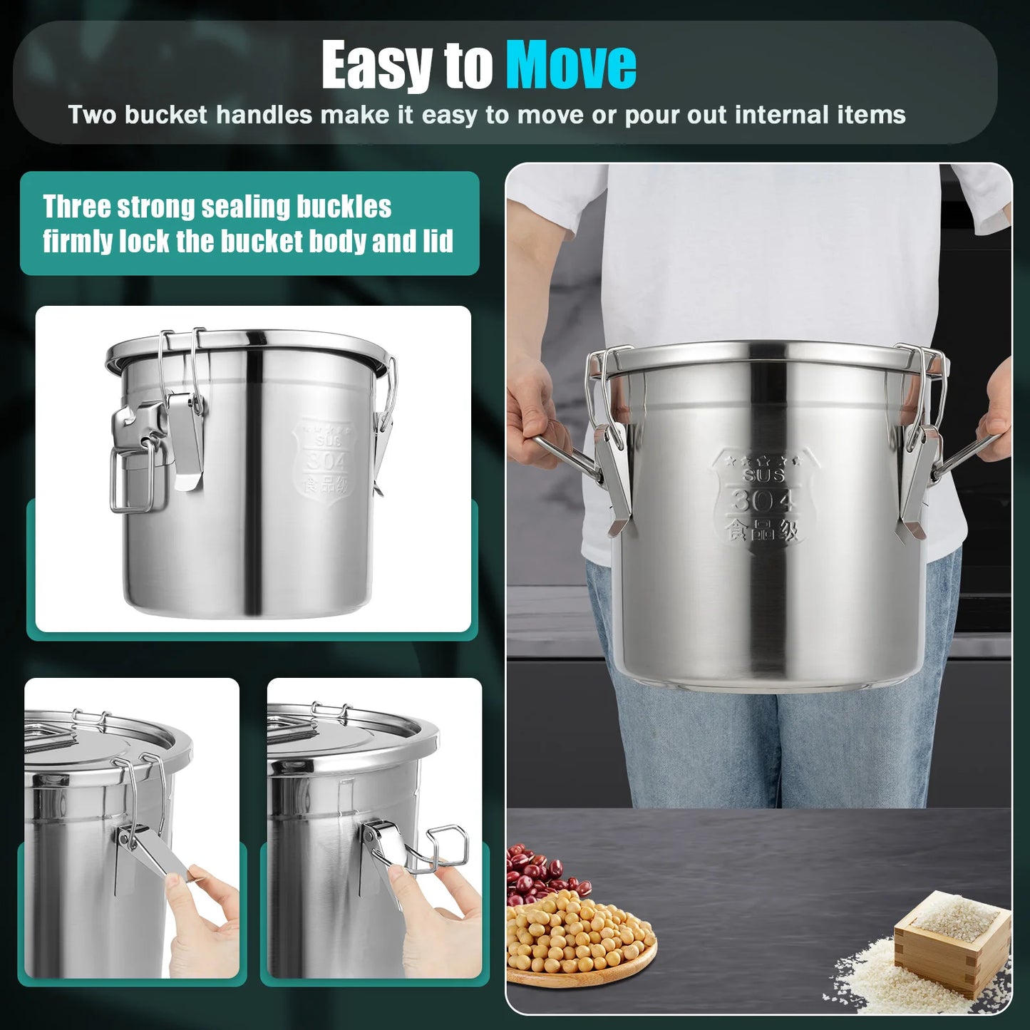 Stainless Steel Airtight Container