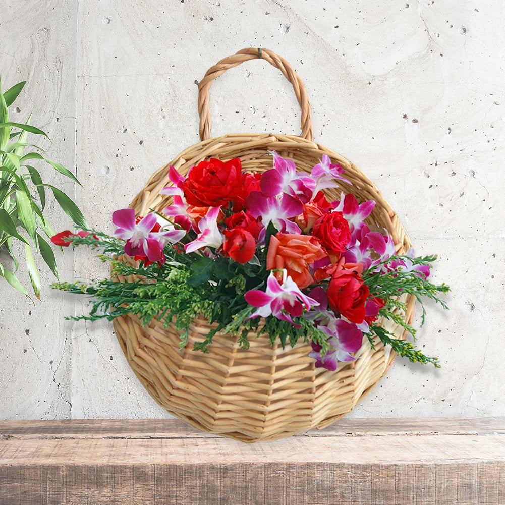 Rustic Flower Pot Basket Wicker Storage Container