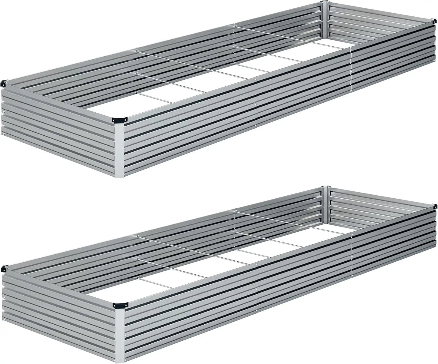 2-Pack Galvanized Steel Raised Garden Bed Kit