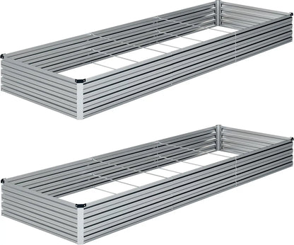2-Pack Galvanized Steel Raised Garden Bed Kit