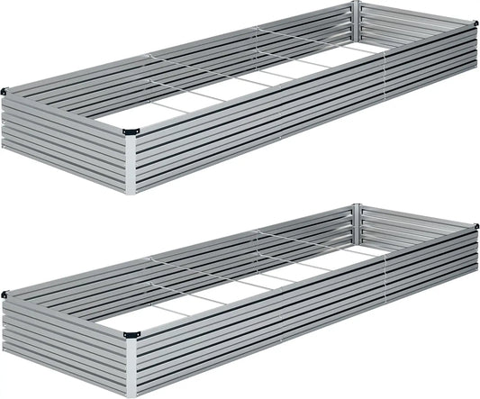2-Pack Galvanized Steel Raised Garden Bed Kit