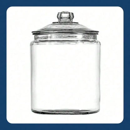Glass jar with lid, 1/2 gallon