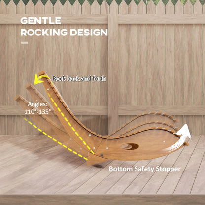Outdoor Rocking Chair W/Teak Slatted Sea
