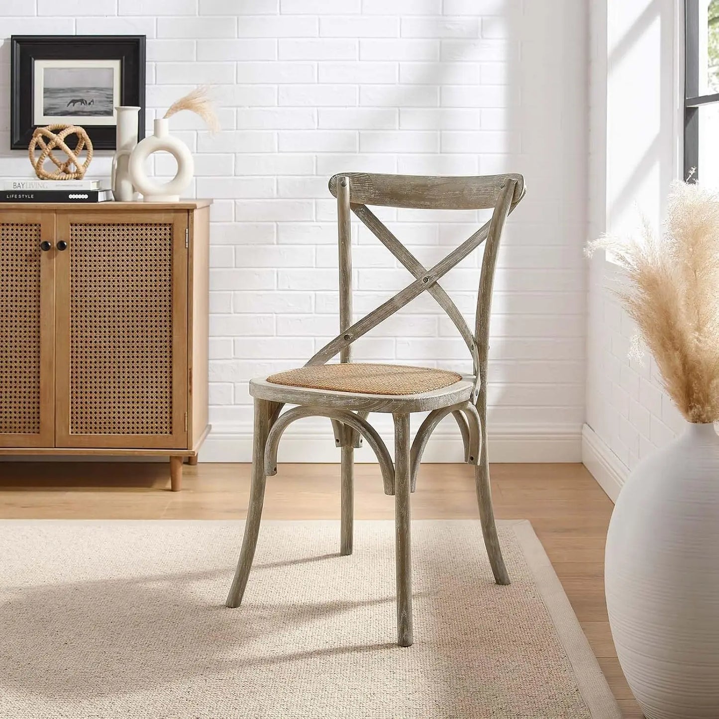 Gray Rustic Farmhouse Dining Chair