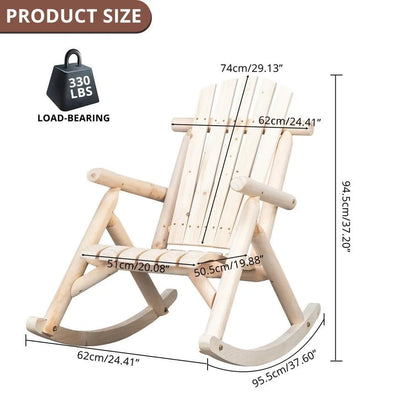 Rocking Chair Indoor/Outdoor Wooden Log Color-