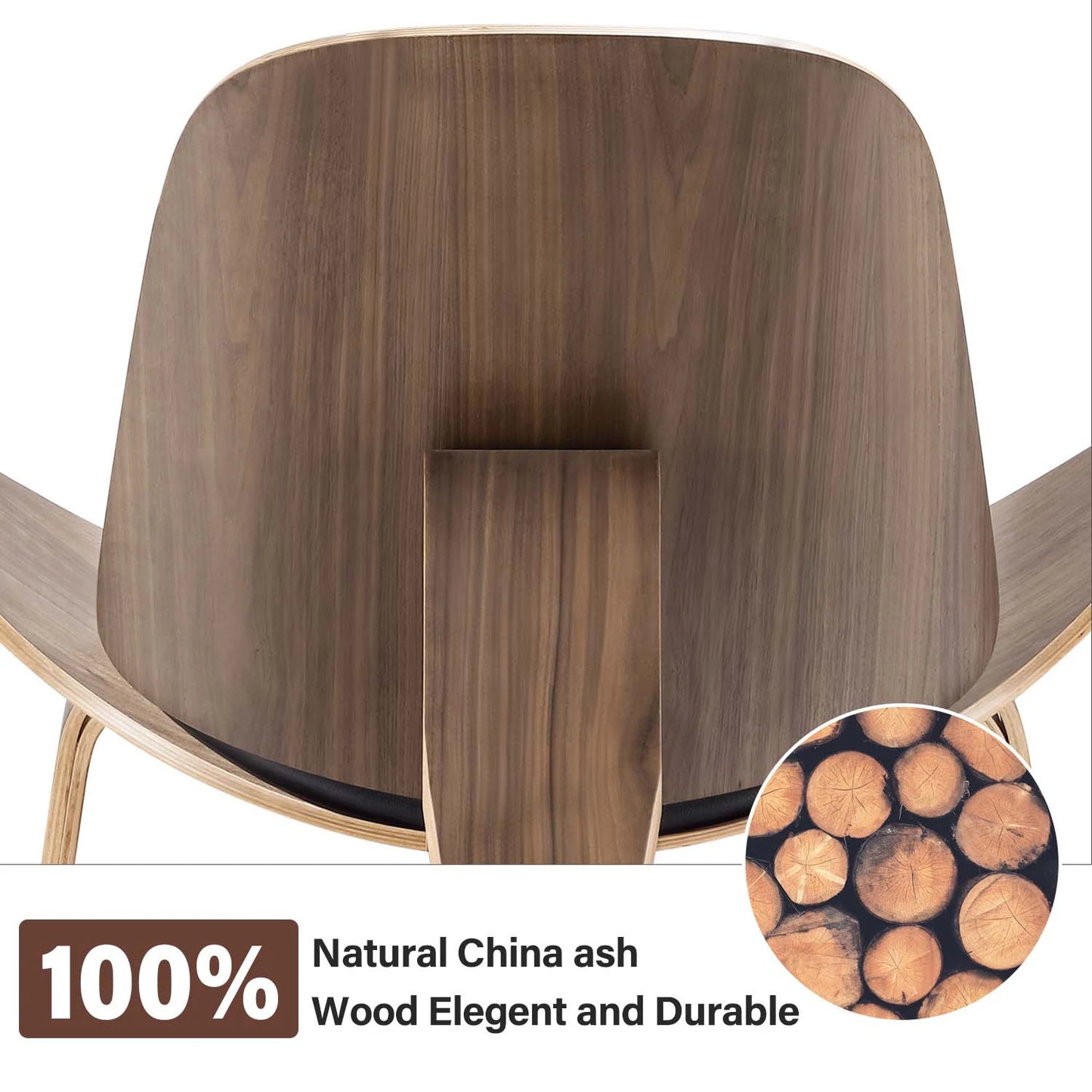 Solid Wood Three-Legged Chair