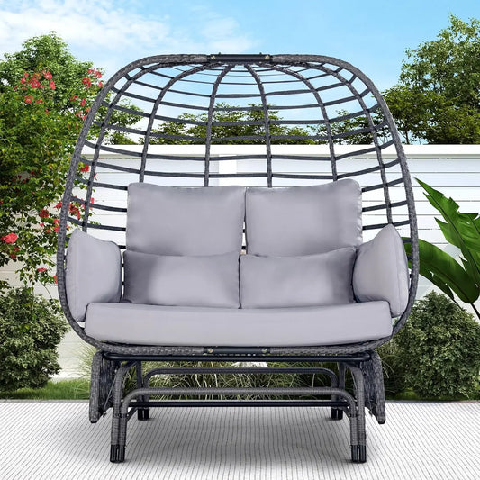 Double Egg Oversized Wicker Glider