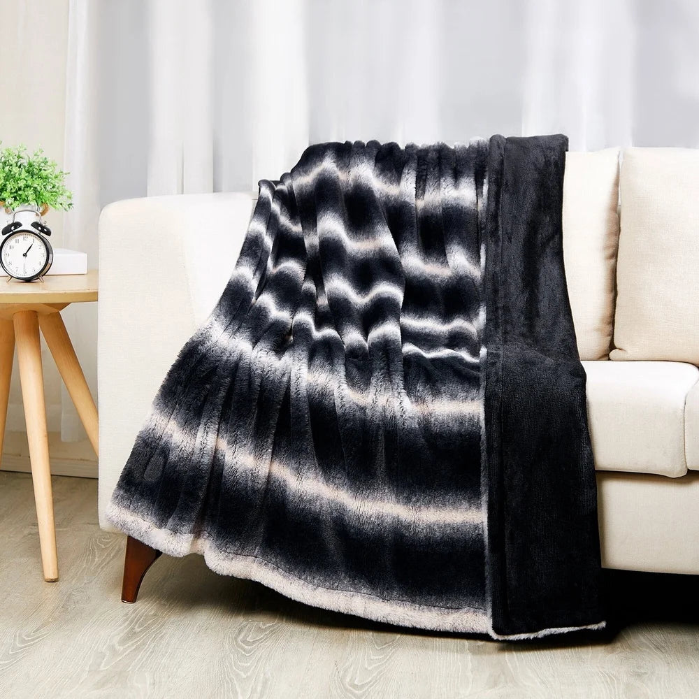 Plush Reversable Fleece Throw Blanket