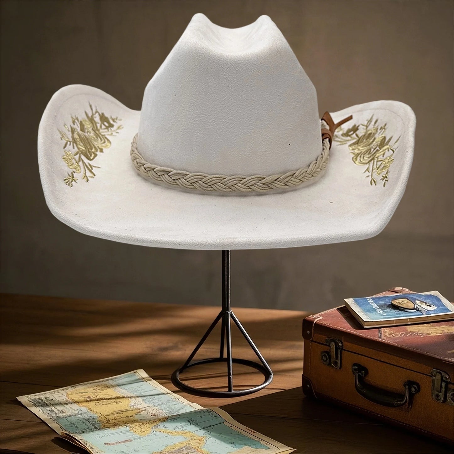 Unisex Cowboy Hat with Wide Brim