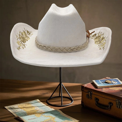 Unisex Cowboy Hat with Wide Brim