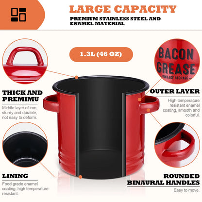 Farmhouse Bacon Grease Container with Strainer