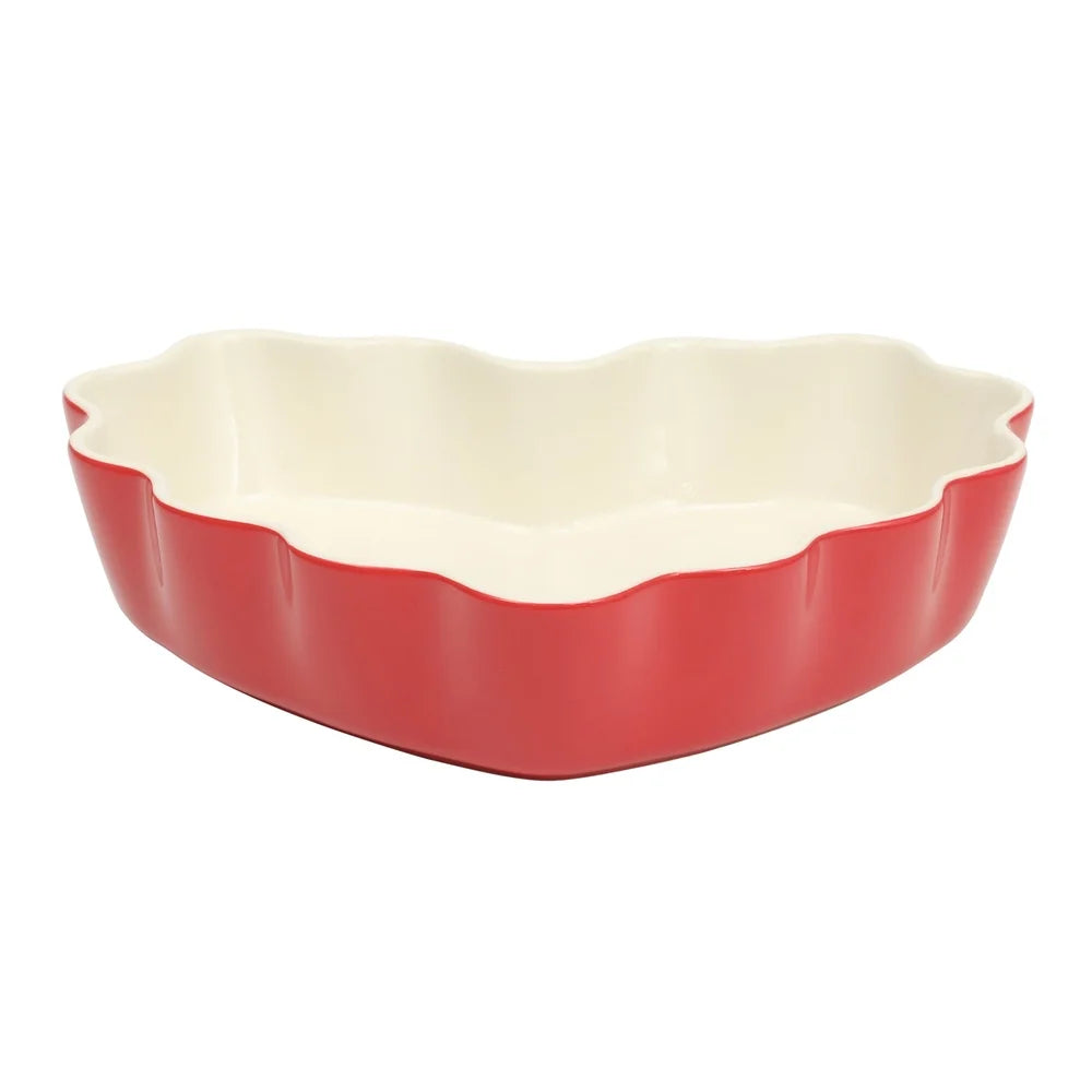 Heart Ruffle Ceramic Pie Pan